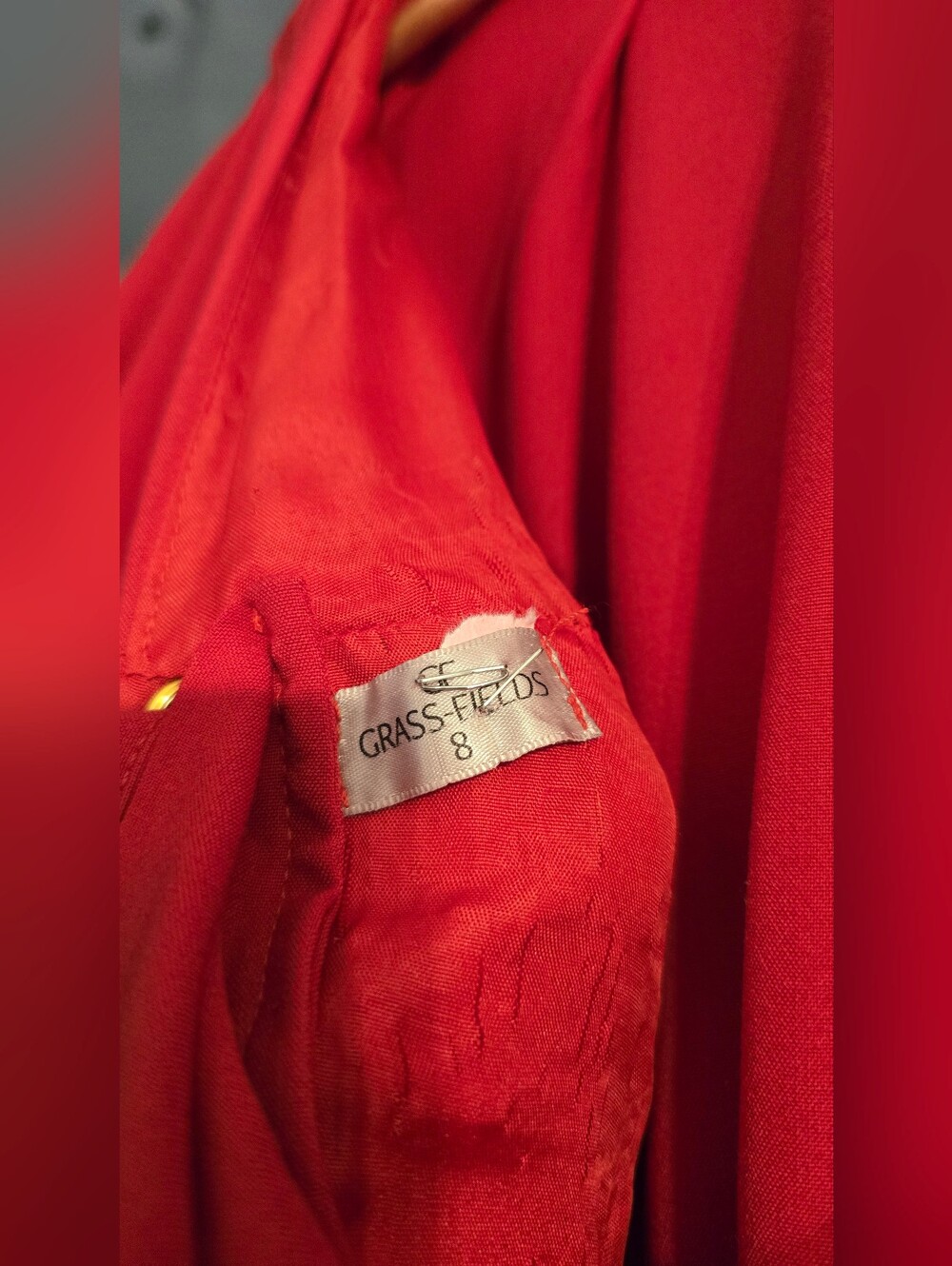 Grass-Fields Red Ruffle Cold-Shoulder High low corset dress Size 8 - Picture 7 of 15